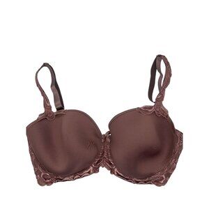 Triumph Modern Finesse WP Contour Bra 36DDD Salmon Embroidered Lace Adjustable S